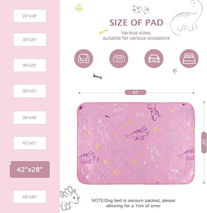 IEUUMLER Washable Pee Pads for Dogs 2 Pack EU007 (Pink 42"X28"-2pcs)