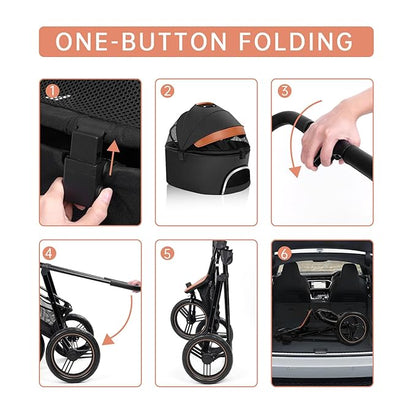 Dog Stroller for Medium Small Dogs 3in1 Pet 3 Wheels