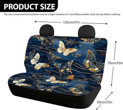 AFPANQZ Golden Butterfly Fabric Car Backseat Cover