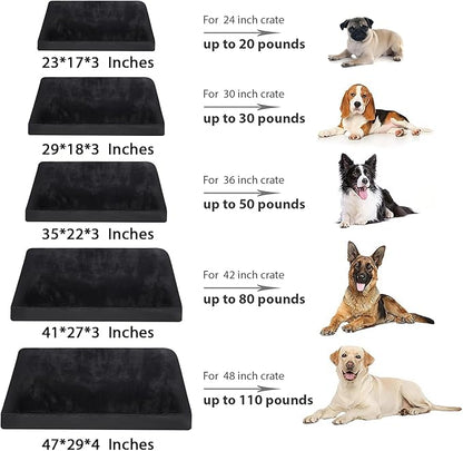 Dog Crate Bed Waterproof Deluxe Plush Dog Beds with Removable Washable Cover Anti-Slip Bottom Pet Sleeping Mattress for Large 23 x 17 inch,
