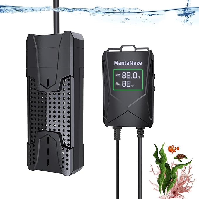 Aquarium Heater 300W/500W/800W/1000W for 20-300 Gal, Fish Tank Heater with Intelligent Leaving Water Automatica Stop Heating and Overheating Protection, for Freshwater & Saltwater