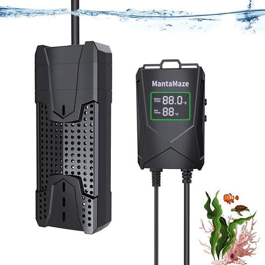 Aquarium Heater 300W/500W/800W/1000W for 20-300 Gal, Fish Tank Heater with Intelligent Leaving Water Automatica Stop Heating and Overheating Protection, for Freshwater & Saltwater