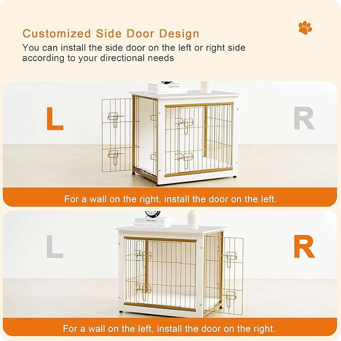 DWANTON Dog Crate Furniture with Cushion 27.2" L,