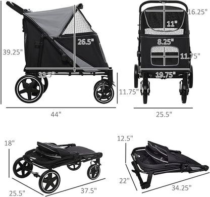 NicBex Dog Stroller One-Click Foldable Doggy Stroller Pet Stroller with Storage Smooth Ride with Shock Absorption
