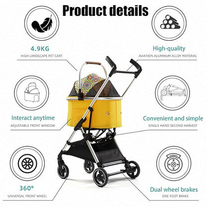 3 in 1 Pet Stroller 4 Wheel Small 33lb max