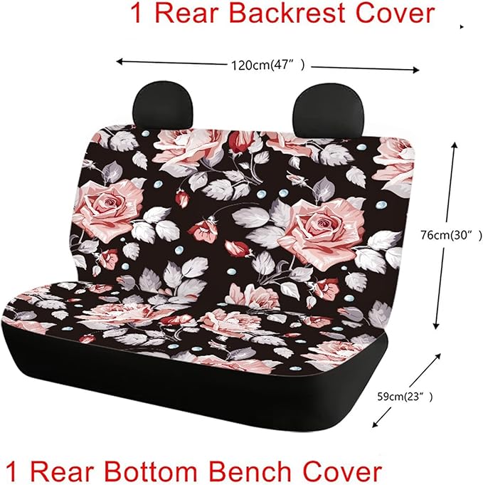 CLOHOMIN Hawaii Rose 2 Rear Bench Seat Cover