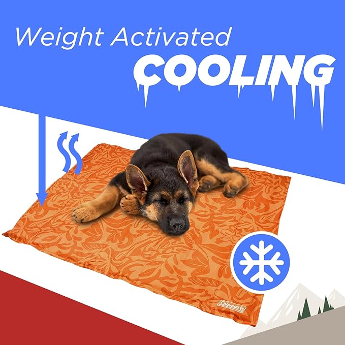 Coleman Medium Coral Botanical Pattern Reversible Cooling Mat 24” x 30”