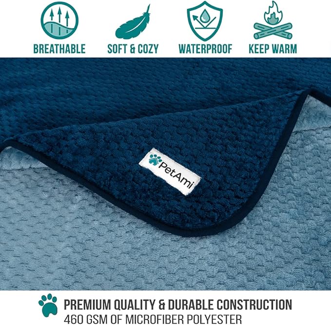 PetAmi Waterproof Dog Blanket 60x80 Navy