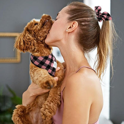 E-Clover Dog Bandanas & Matching Scrunchie Girl Dog