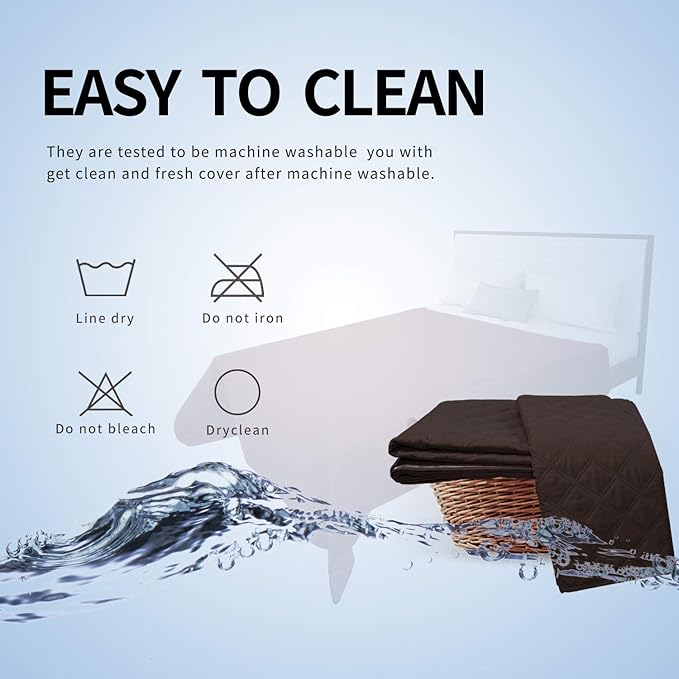 Easy-Going 100% Waterproof Dog Bed Cover, Non-Slip Pet Blanket for Furniture, Washable Couch Cover, Repleasement Sofa Cover (86x82 in,Chocolate)