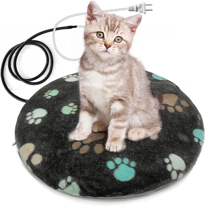 Cat Heating Pad Round-16in Pet Heating Pads for Cats