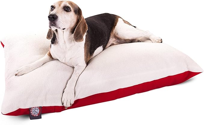 30x40 Red Rectangle Pet Dog Bed With Removable Washable Cover By Majestic Pet Products Small to Medium