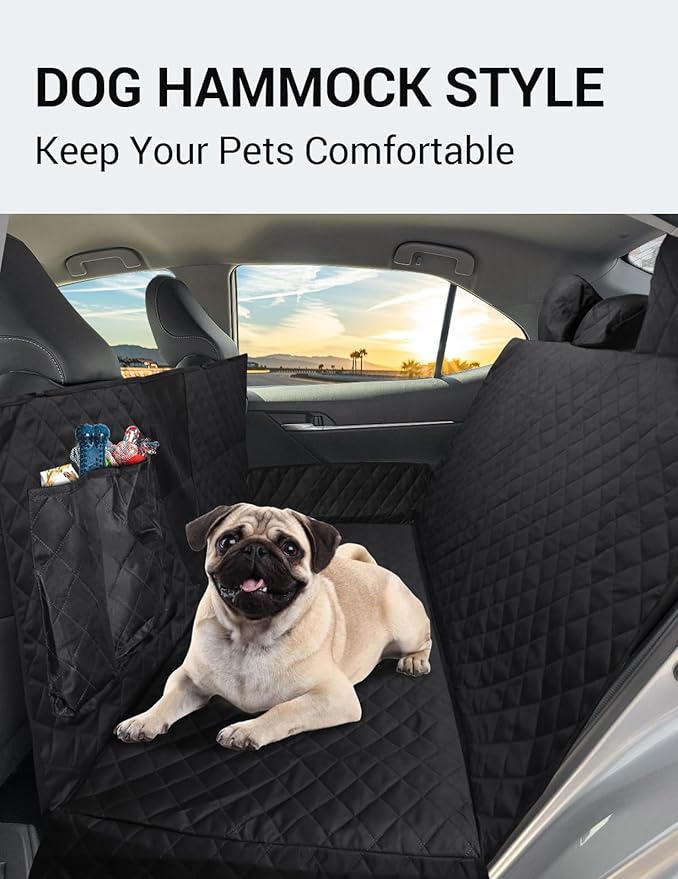 Proadsy 2024 Upgrade Dog Car Seat Cover Custom Fit 2018-2024 Toyota Camry Back Seat Extender Waterproof Scratch Proof Durable Black Protector Pet Hammock