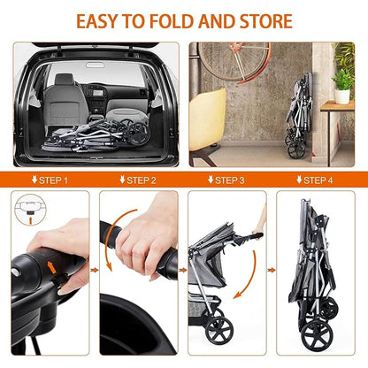 Pet Stroller 3 Wheel,