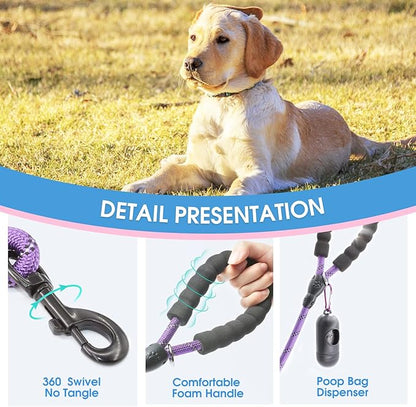 BAAPET 2/4/5/6 FT Dog Leash with Comfortable Padded Handle and Highly Reflective Threads for Small Medium and Large Dogs (4FT-1/2''