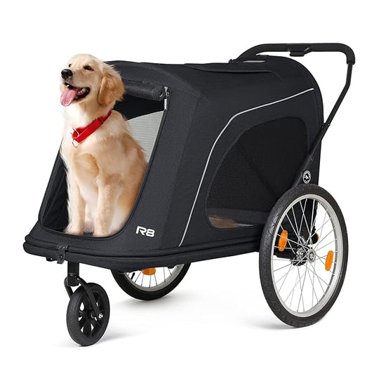 R8 Extra Large Foldable Pet Stroller 100 lbs,