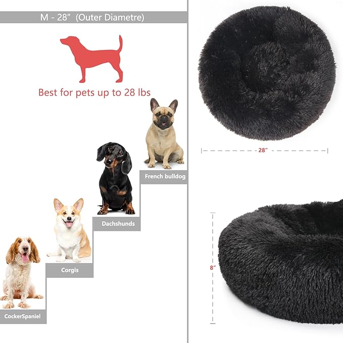 Dog Beds for Medium Dogs Washable Calming Bed 28 Inches