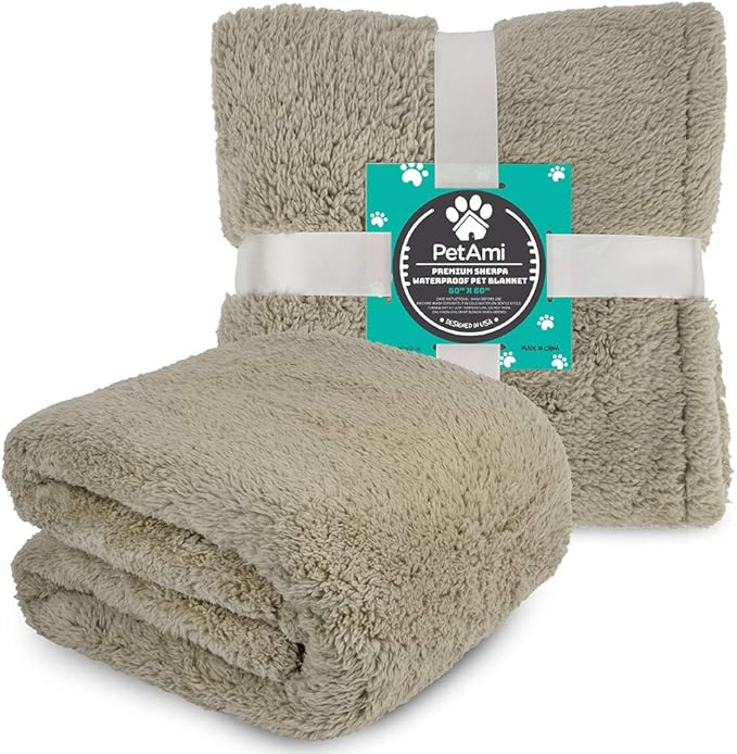 PetAmi Fluffy Waterproof Dog Blanket for Bed Large Dogs 60x80)
