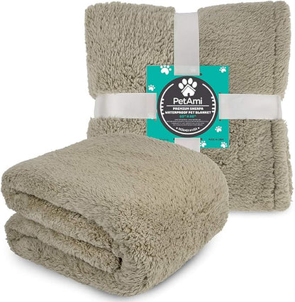 PetAmi Fluffy Waterproof Dog Blanket for Bed Large Dogs 60x80)