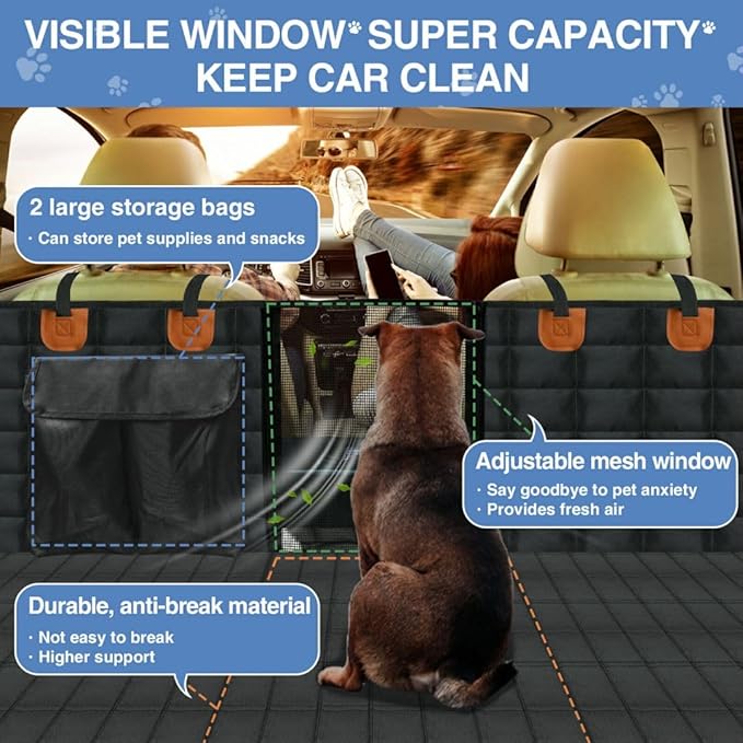 ZXYFE Back Seat Extender for Dogs 40% More