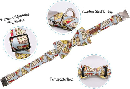 Unique Style Paws Dog Collar with Bow