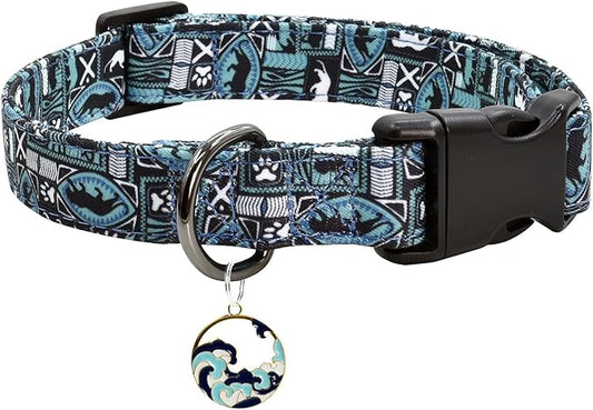 Leopard Patterns Dog Collar with Pendant