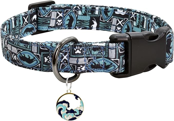 Leopard Patterns Dog Collar with Pendant