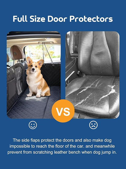 Dog Car Seat Cover for Back Seat Dog Hammock for Car Dog Car Seat Cover Hard Bottom Holds 110lbs