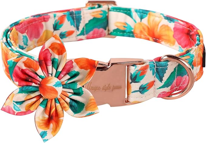 Unique Style Paws Cotton Dog Collar with Bow