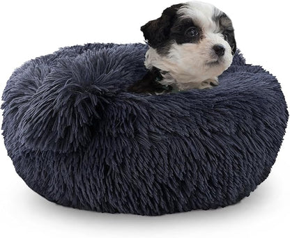 ShinHye Small Dog Bed Cat Bed Dog Bed with Blanket Plush Fluffy Hooded Dog Bed