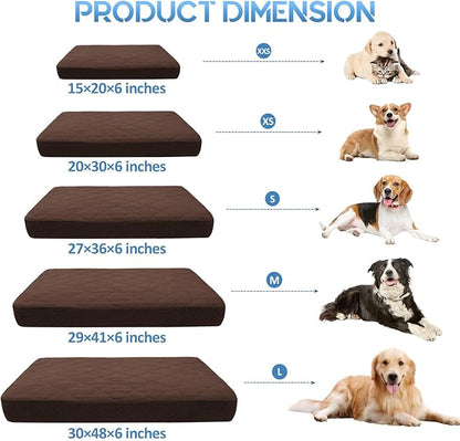 CHHKON Dog Bed Covers Replacement Washable Waterproof Pet Puppy Bed Cover for Dog(Brown,48x30x6 inch)