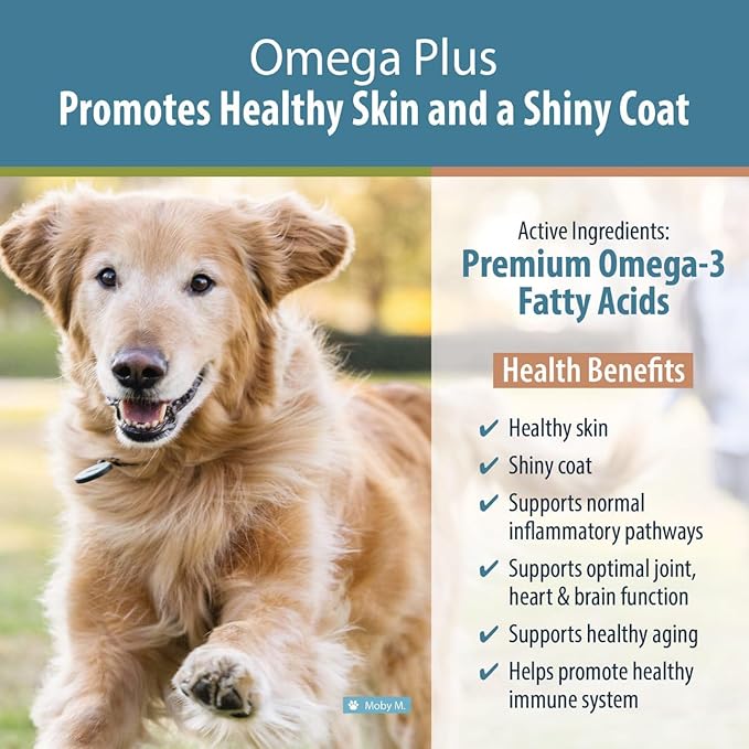 JustFoodForDogs Omega Plus Premium Fish Oil for Dogs Omega 3 Supplement, Liquid, 16 oz