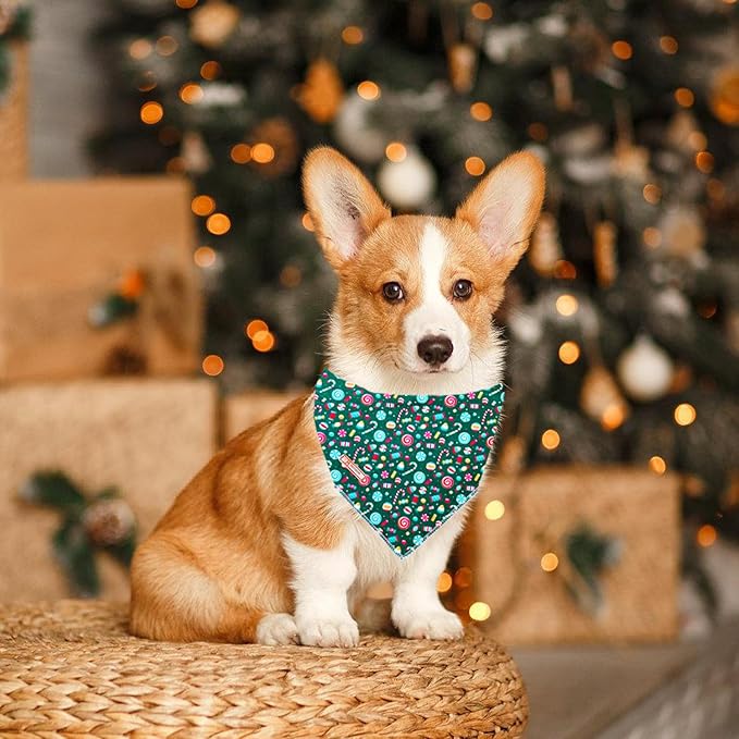 Christmas Day Dog Bandana Red Green Plaid Cotton