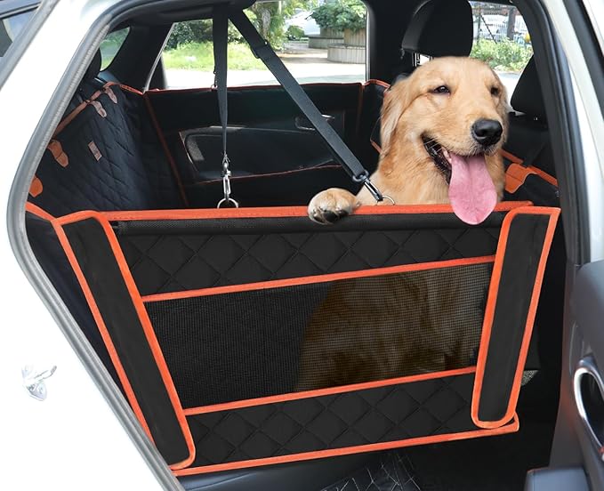 Pecute Back Seat Extender for Dogs Hard Bottom