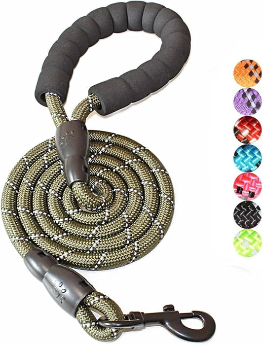 BAAPET 2/4/5/6 FT Dog Leash with Comfortable Padded Handle and Highly Reflective Threads for Small Medium and Large Dogs (5FT-1/2''