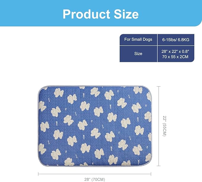 Jiupety Thin Cozy Cotton Dog Crate Bed Mat with Bear 28" x 22" x 0.8", Comfy