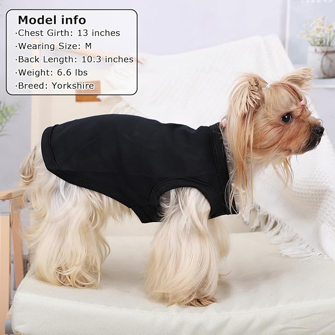 Dog Shirt Vest Clothes for Small Dogs Boy Girl Summer Solid Stretchy Puppy T-Shirts Soft Cool Breathable Lightweight Dog Sweatshirt Pet Cat Outfit