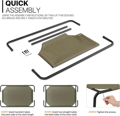 MoNiBloom Elevated Dog Bed Cooling Raised Ped Bed Portable Dog Cot for Camping or Beach 42 Inches