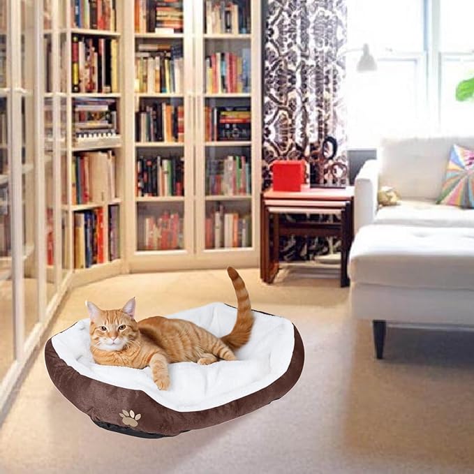 ShellKingdom Medium Dog Bed 35lbs, 23.62 19.68INCH (Coffee)