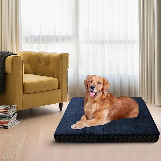 COSHNIBI Dog Bed Covers Replacement Washable, 30Lx20Wx4H Inch Waterproof Dog Bed Covers Soft Plush Replacement with Zipper, Removable Cover & Anti-Slip Bottom for for Dog/Cat, Cover Only