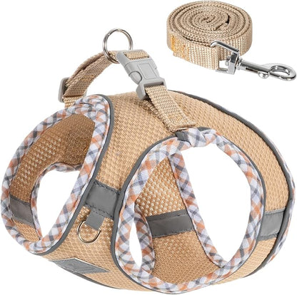 Dog Harness and Leash Set, No Pull Pet Harness for Small Dogs Easy Walking,Soft Breathable Small Dog Harness,Adjustable Reflective Step in Vest Harness for Puppy,Kitten, Cats