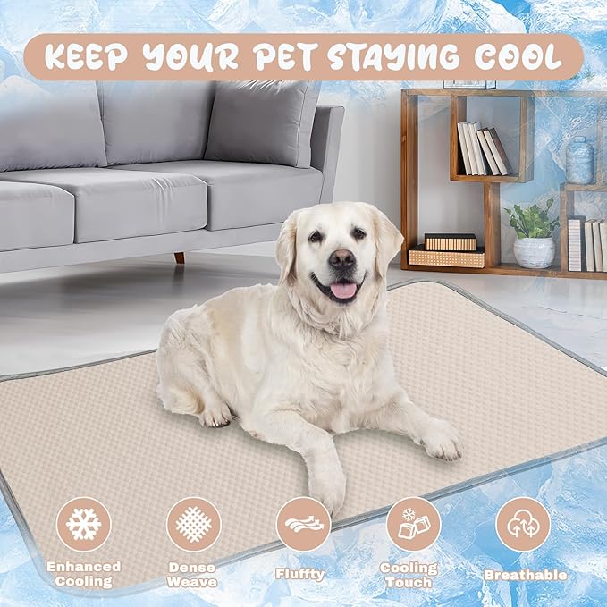 Summer Dog Cooling Mat Washable Ice Silk Self Cool Pad for Small Medium Large Dogs and Cats 27x22in)