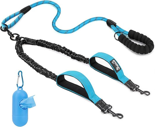 Lukovee Double Dog Leash 360° Swivel