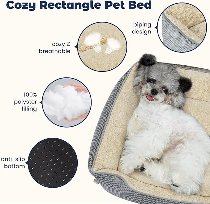 Miguel Dog Bed with Removable Cushion/Pillow for Medium Small Dogs 25 Inch