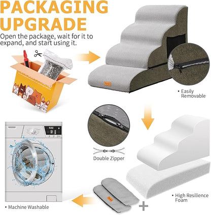 Topmart High Density Foam Dog Steps 4 Tiers