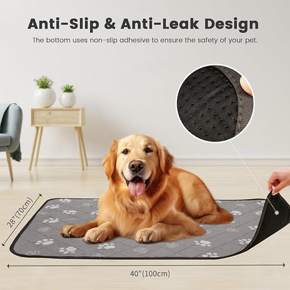 MRSCOZ Non Slip Washable Pee Pads for Dogs 2 Pack 40"x28",Ultra-Absorbent and