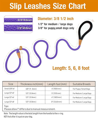 lynxking Dog Leash Slip Lead 5 6 8