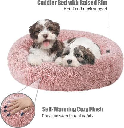 Aurako Cat Bed Dog Bed Round Cushion Pet 23" Rose