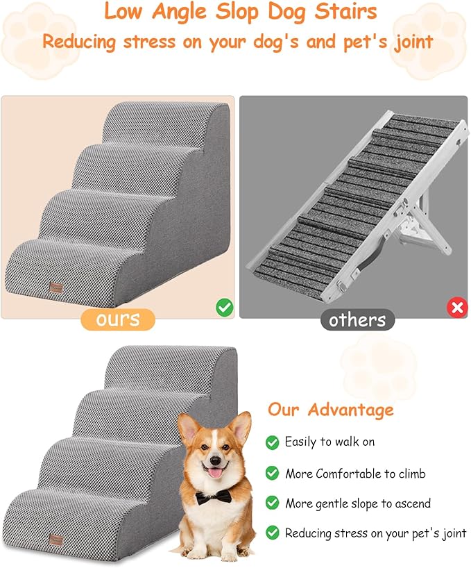 Dog Stairs for Small Dogs 4 Steps