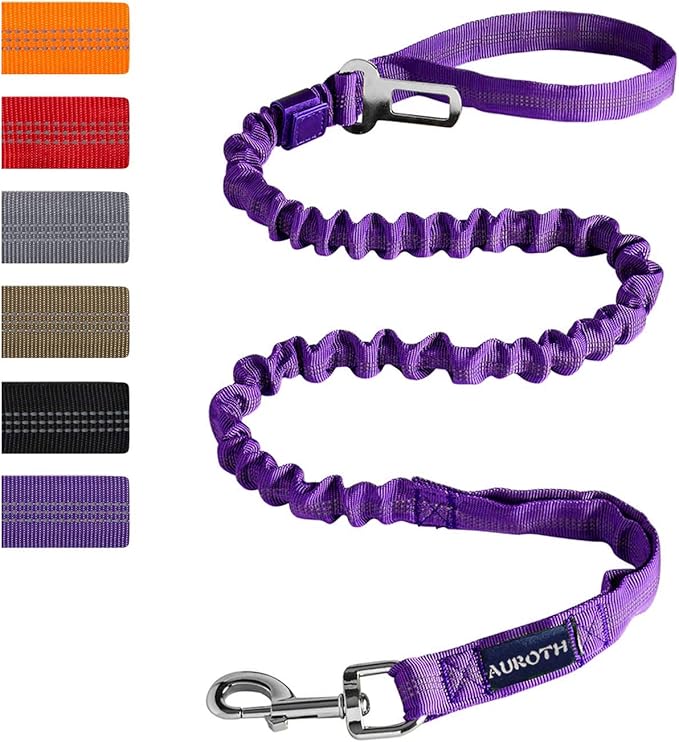 AUROTH Heavy Duty Bungee Dog Leash for Medium Large Breed Dogs 2 Padded 4.5FT 6FT
